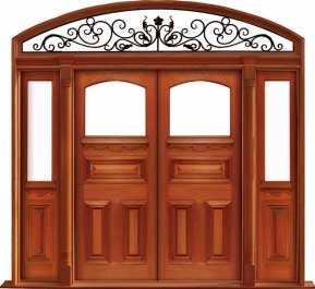 edwardian: single door +  two sidelights