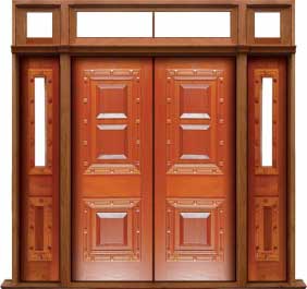 mediterranean: single door + sidelight on right