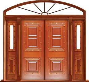 mediterranean: single door + sidelight on right