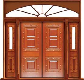 mediterranean: single door + sidelight on right