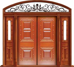 mediterranean: single door + sidelight on right