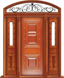 mediterranean: single door + sidelight on right