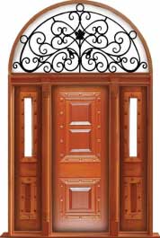 mediterranean: single door + sidelight on right