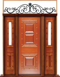 mediterranean: single door + sidelight on right