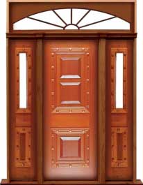 mediterranean: single door + sidelight on right
