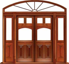 queen anne: single door + sidelight on right