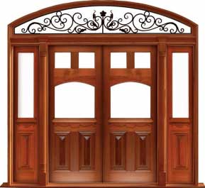 queen anne: single door + sidelight on right