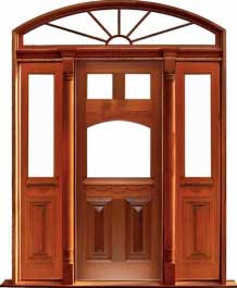 queen anne: single door + sidelight on right